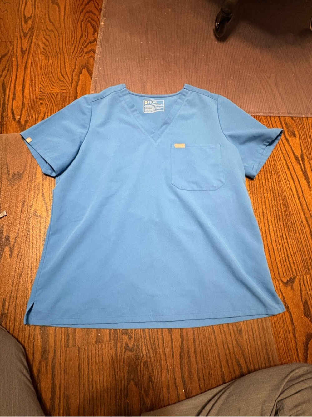 Figs Catarina scrub top blue size XL